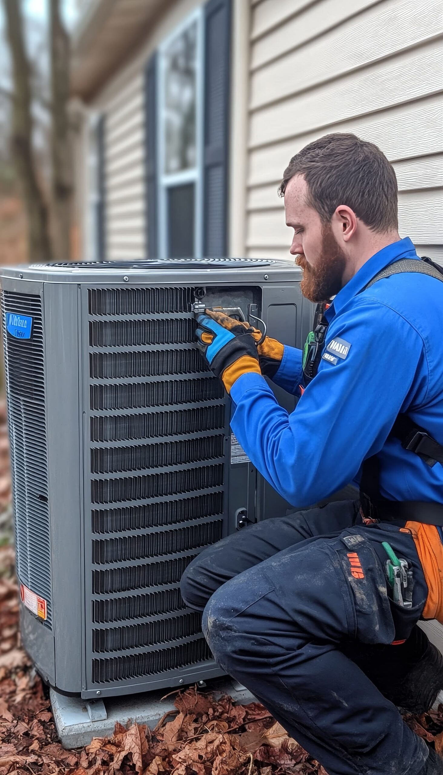 Koolpro technician servicing a commercial refrigerant system in Houston